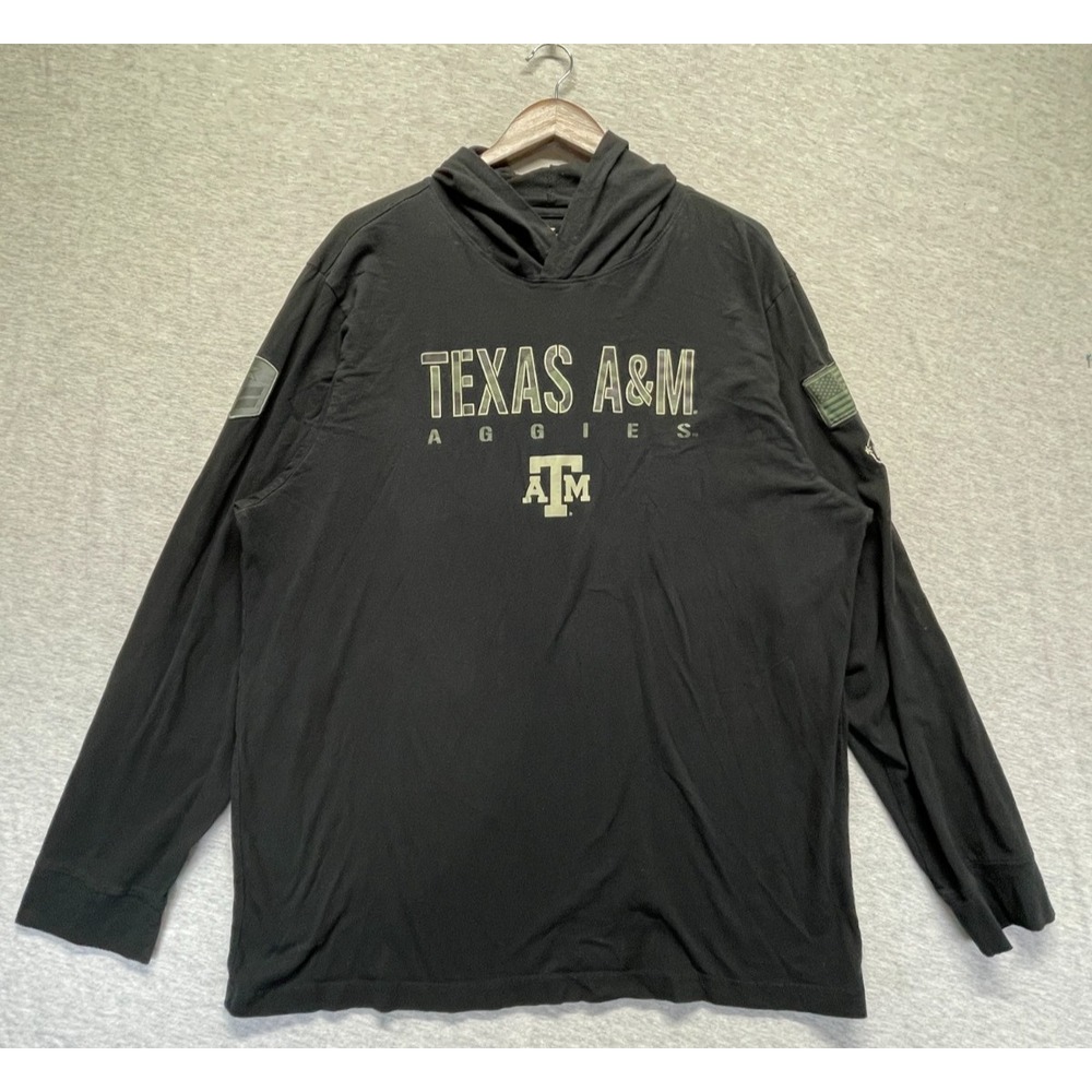 Texas A&M Aggies Hoodie Mens 3XL Black Colosseum Football NCAA Graphic Print
